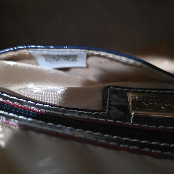 NWT ✅ ARCADIA Top Handles Patent Leather Dome Satchel BLUE / TAN +Dust Bag & COA - Picture 9 of 13